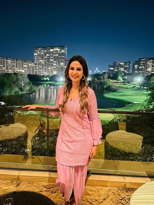 Lavender Pink Purple Chikan Set